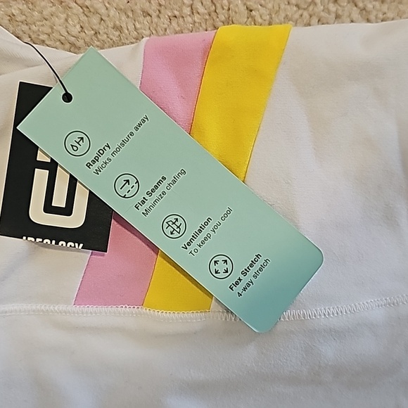 5/25 ❤️ Id Ideology Colorblocked Fitted Tank Top White Colorful Stripes - Picture 4 of 6